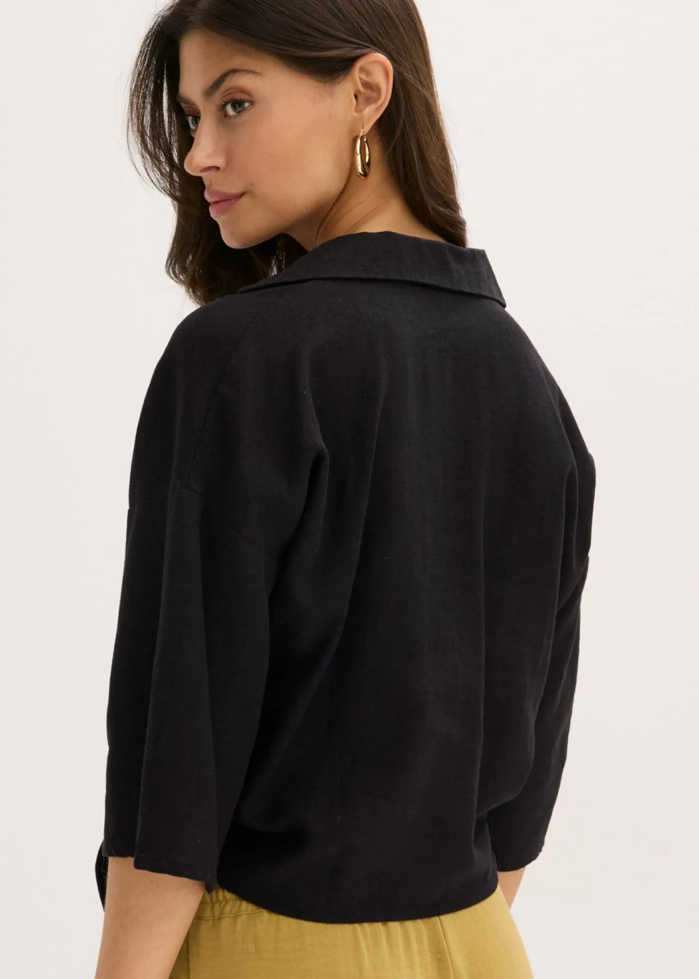 Online Blusa de lino Mujer Camisas Y Blusas
