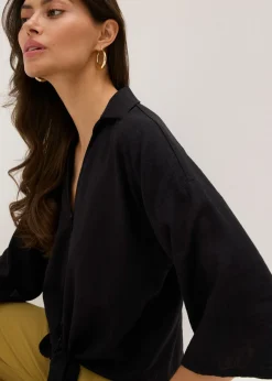 Online Blusa de lino Mujer Camisas Y Blusas