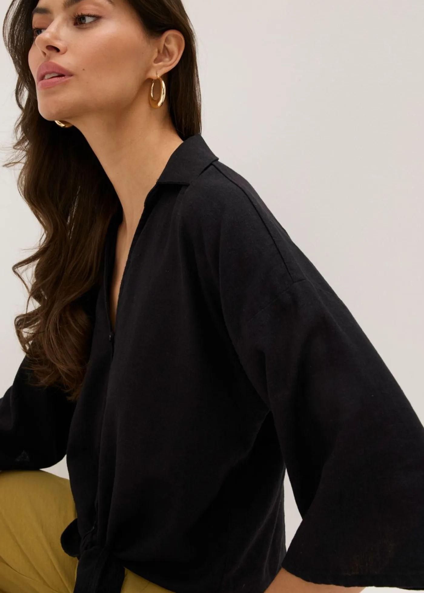Online Blusa de lino Mujer Camisas Y Blusas