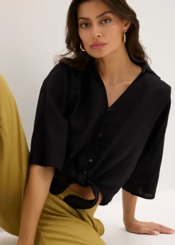 Online Blusa de lino Mujer Camisas Y Blusas