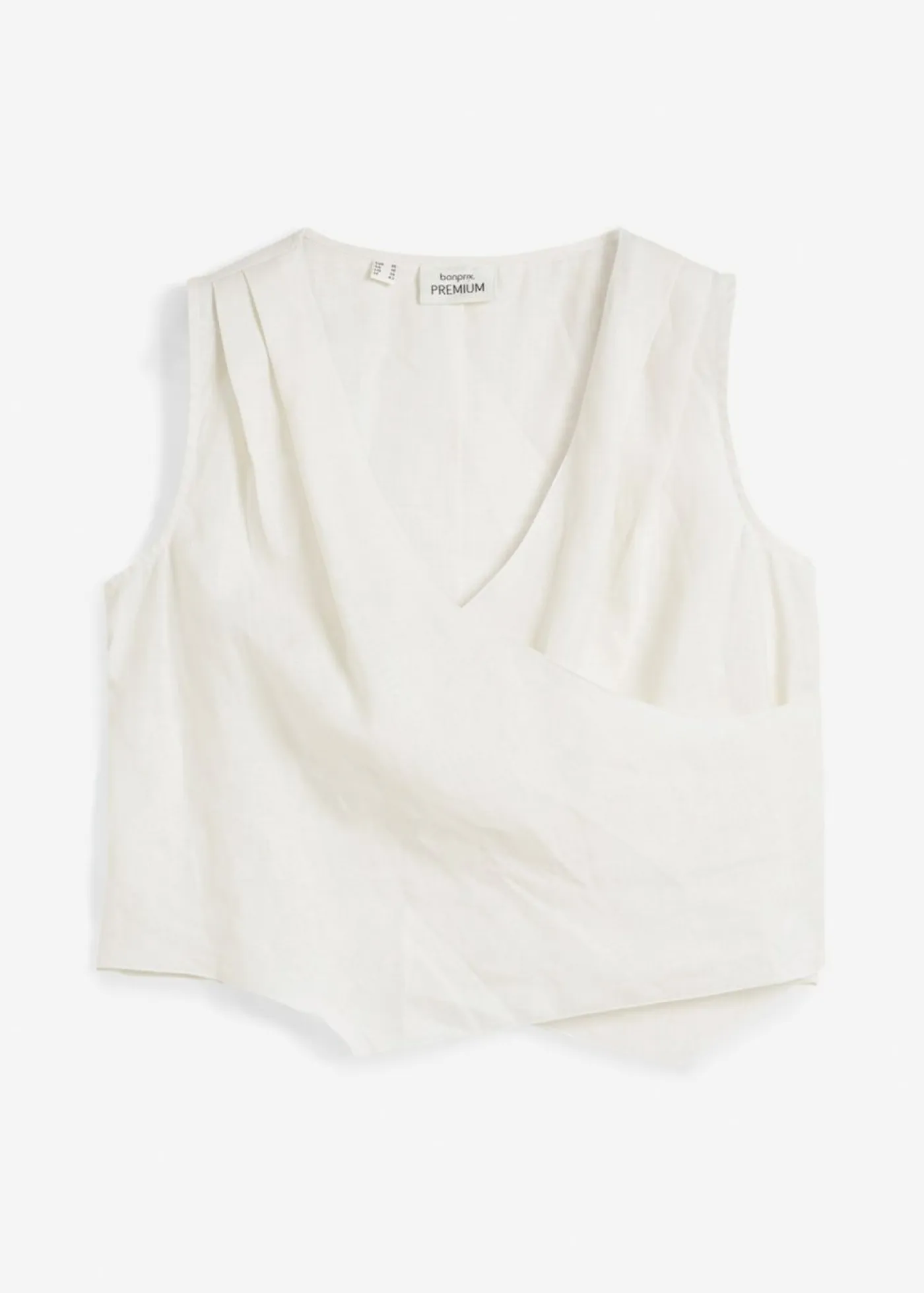 Clearance Blusa de lino puro con efecto cruzado Mujer Premium|Camisas Y Blusas