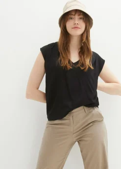 Best Blusa de manga corta con escote en V Mujer Camisas Y Blusas