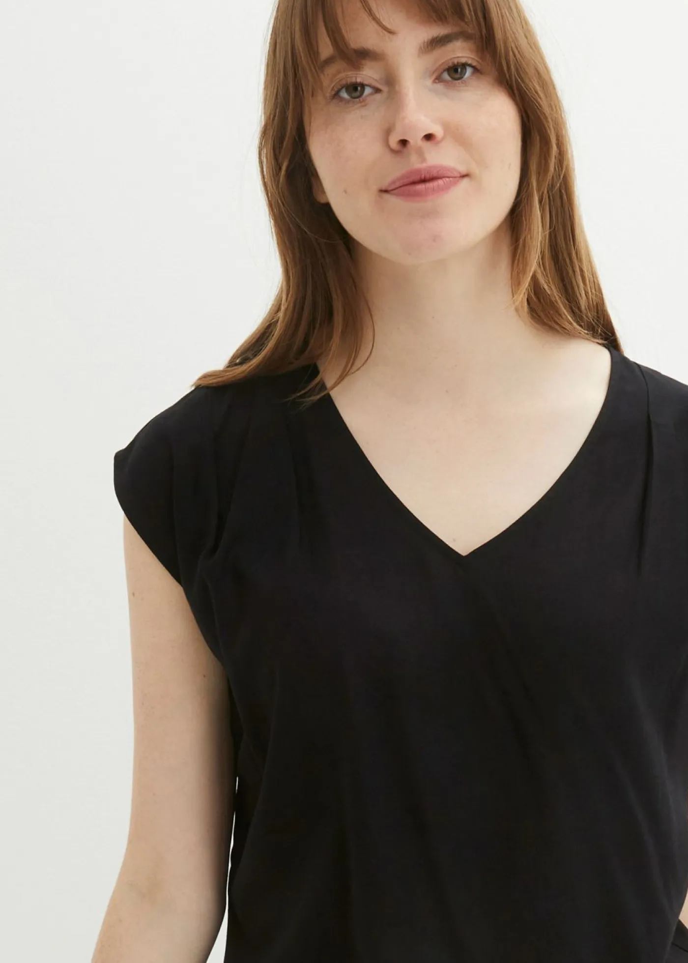 Best Blusa de manga corta con escote en V Mujer Camisas Y Blusas