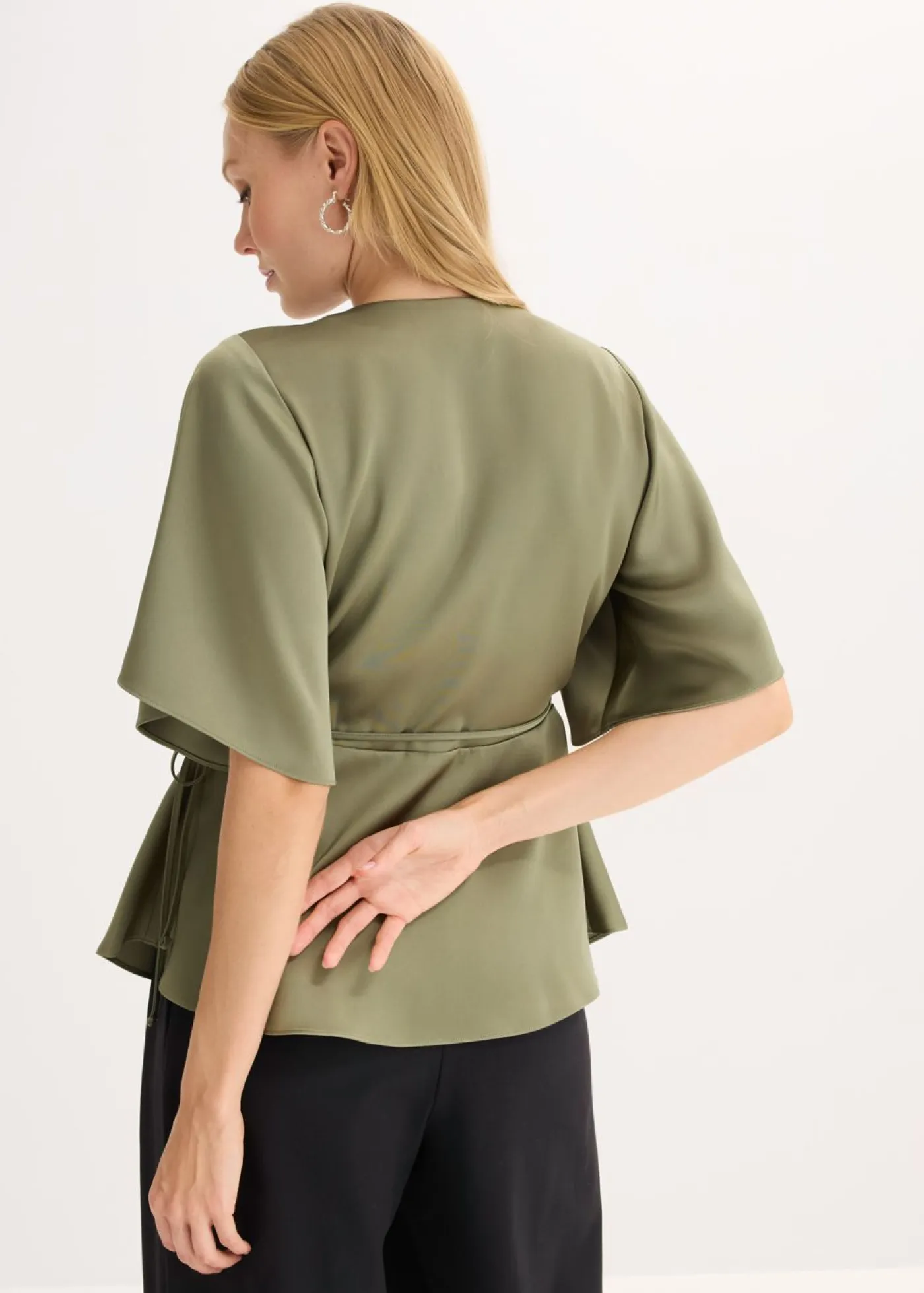 Sale Blusa de manga corta con escote pronunciado Mujer Camisas Y Blusas|Novedades