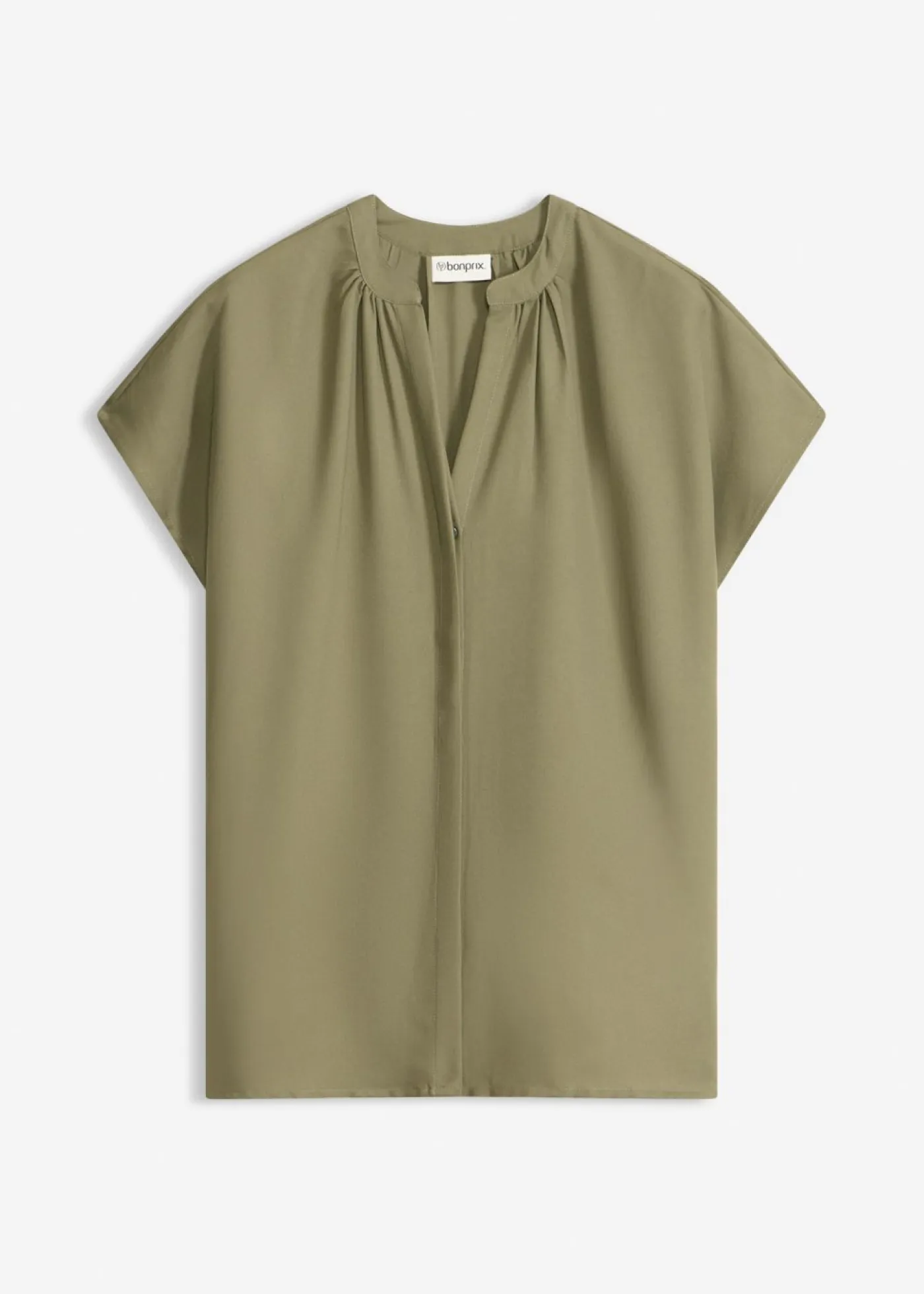 Clearance Blusa de manga corta con botones ocultos Mujer Camisas Y Blusas