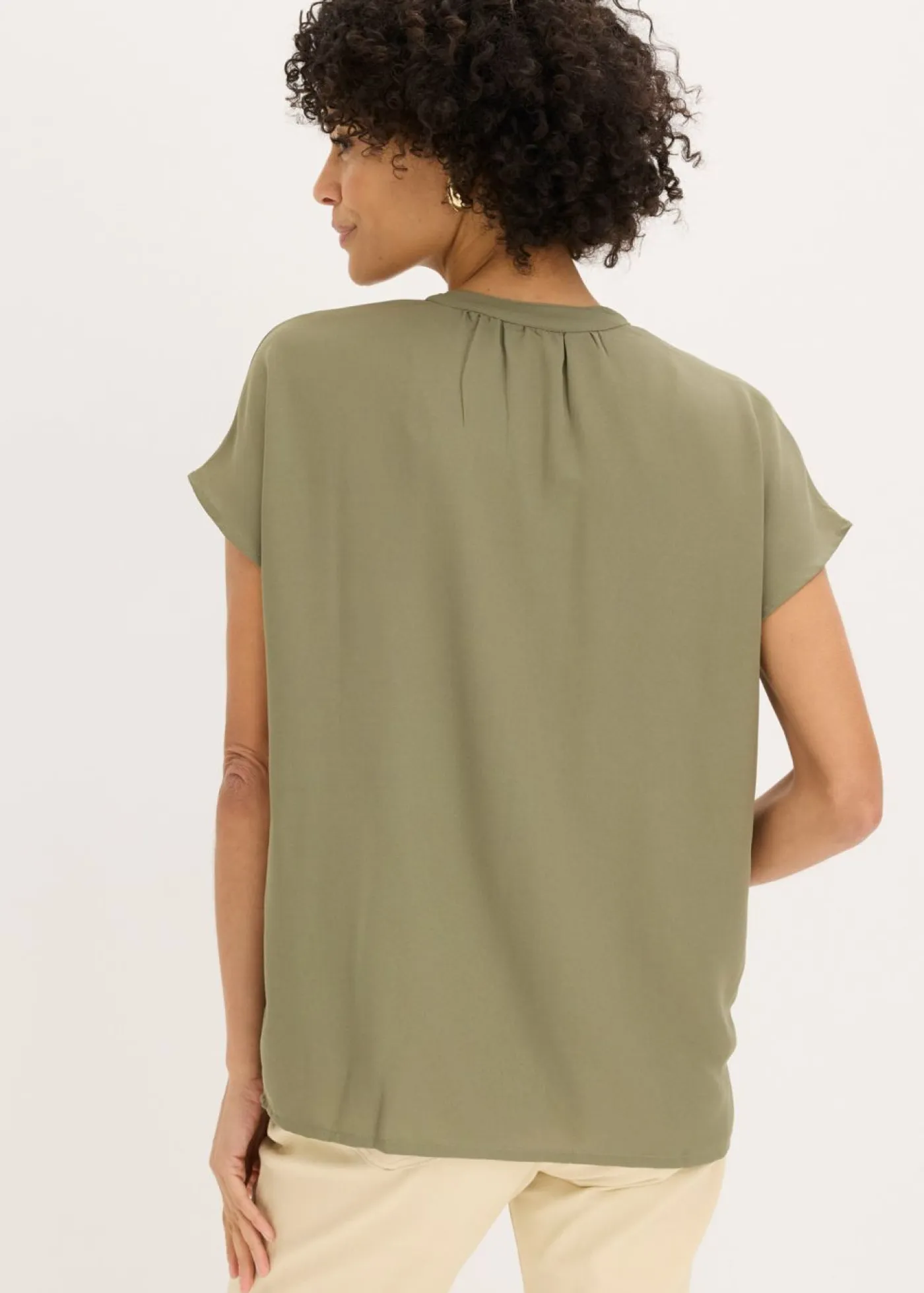 Clearance Blusa de manga corta con botones ocultos Mujer Camisas Y Blusas