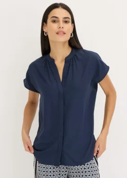 Discount Blusa de manga corta con botones ocultos Mujer Camisas Y Blusas