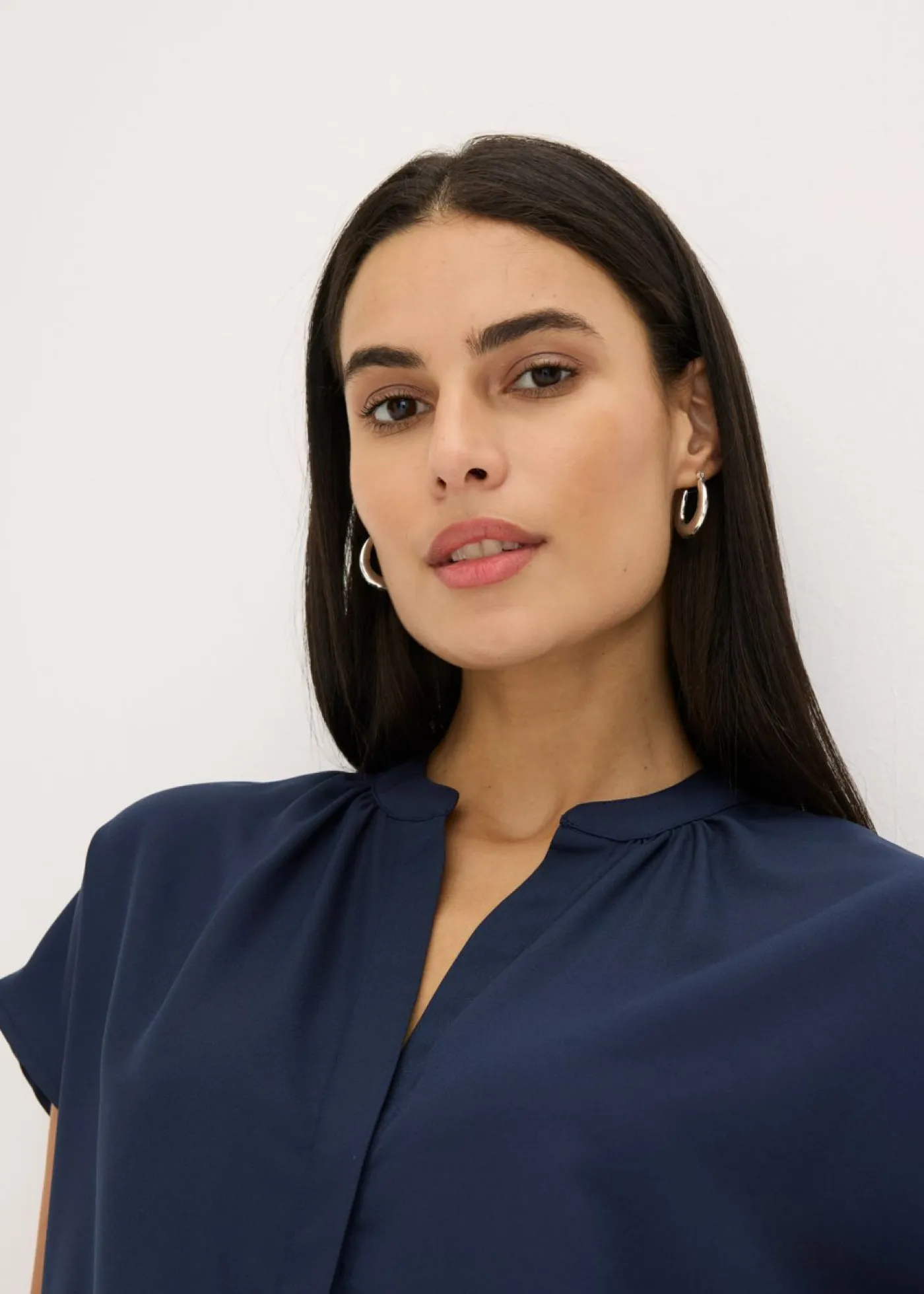 Discount Blusa de manga corta con botones ocultos Mujer Camisas Y Blusas