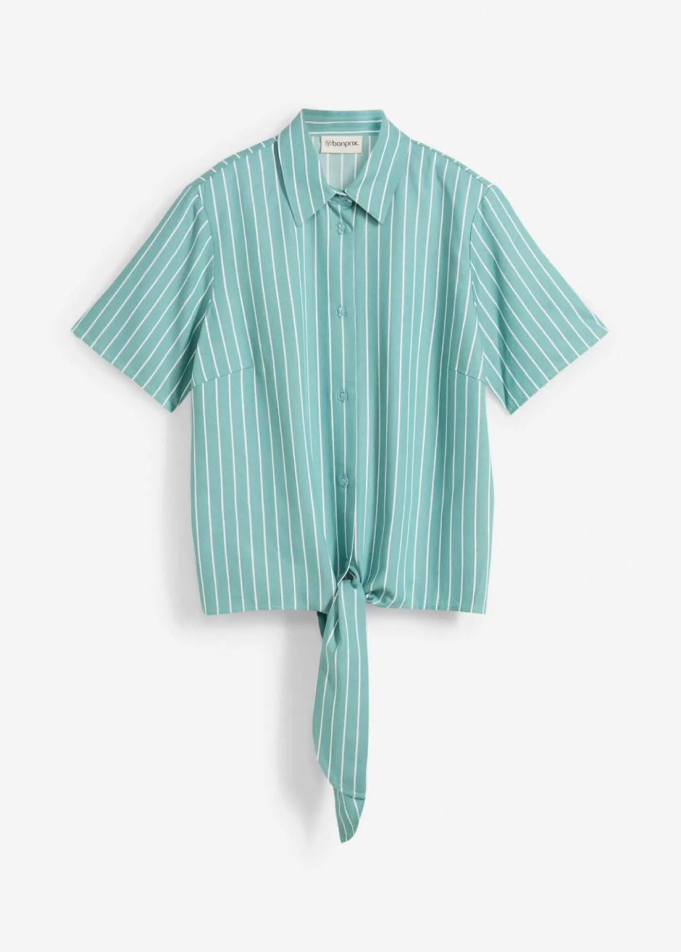 Discount Blusa de manga corta con detalle de nudo y diseño a rayas Mujer Camisas Y Blusas