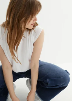 Best Blusa de manga corta con escote en V Mujer Camisas Y Blusas