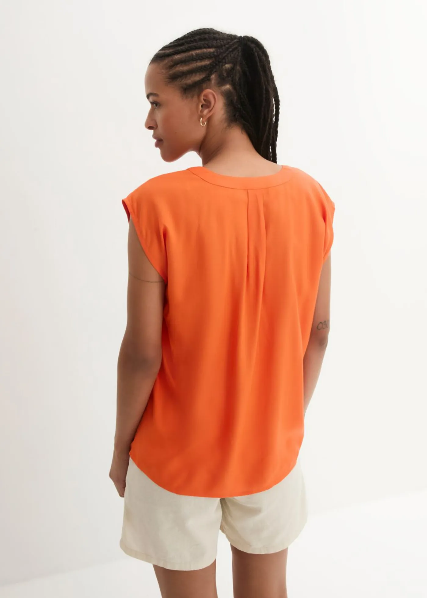 Sale Blusa de manga corta con escote en V Mujer Camisas Y Blusas