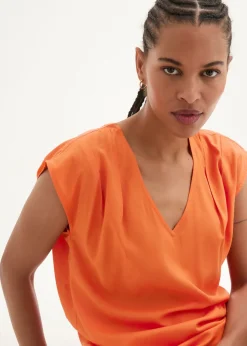 Sale Blusa de manga corta con escote en V Mujer Camisas Y Blusas