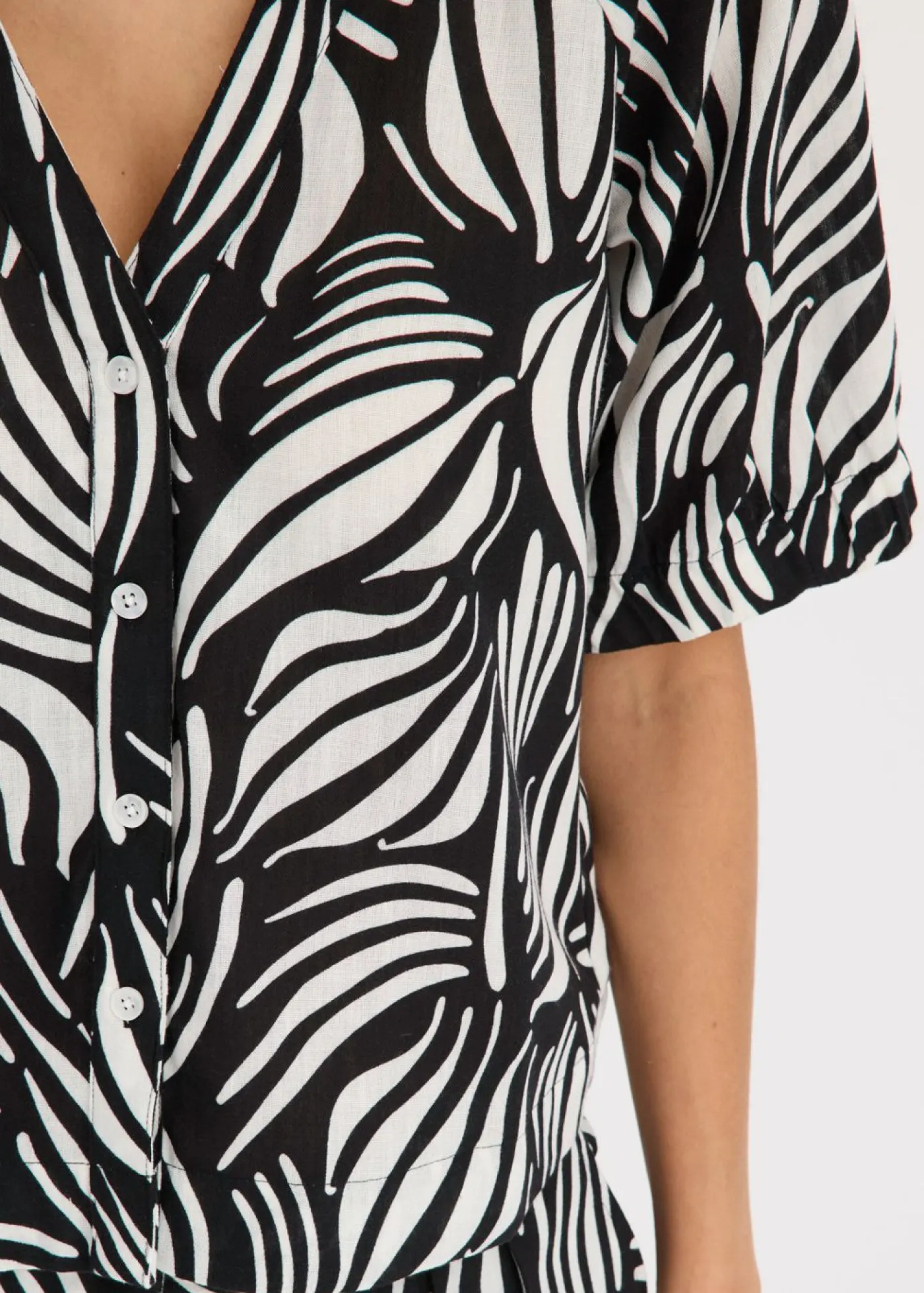 Discount Blusa de manga corta con aspecto de lino Mujer Camisas Y Blusas