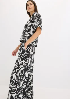 Discount Blusa de manga corta con aspecto de lino Mujer Camisas Y Blusas
