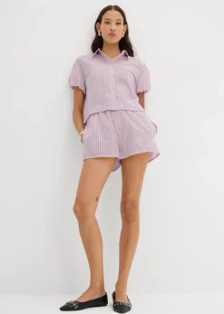Clearance Blusa de manga corta de algodón puro Mujer Camisas Y Blusas