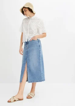 Outlet Blusa de manga corta de algodón puro Mujer Camisas Y Blusas