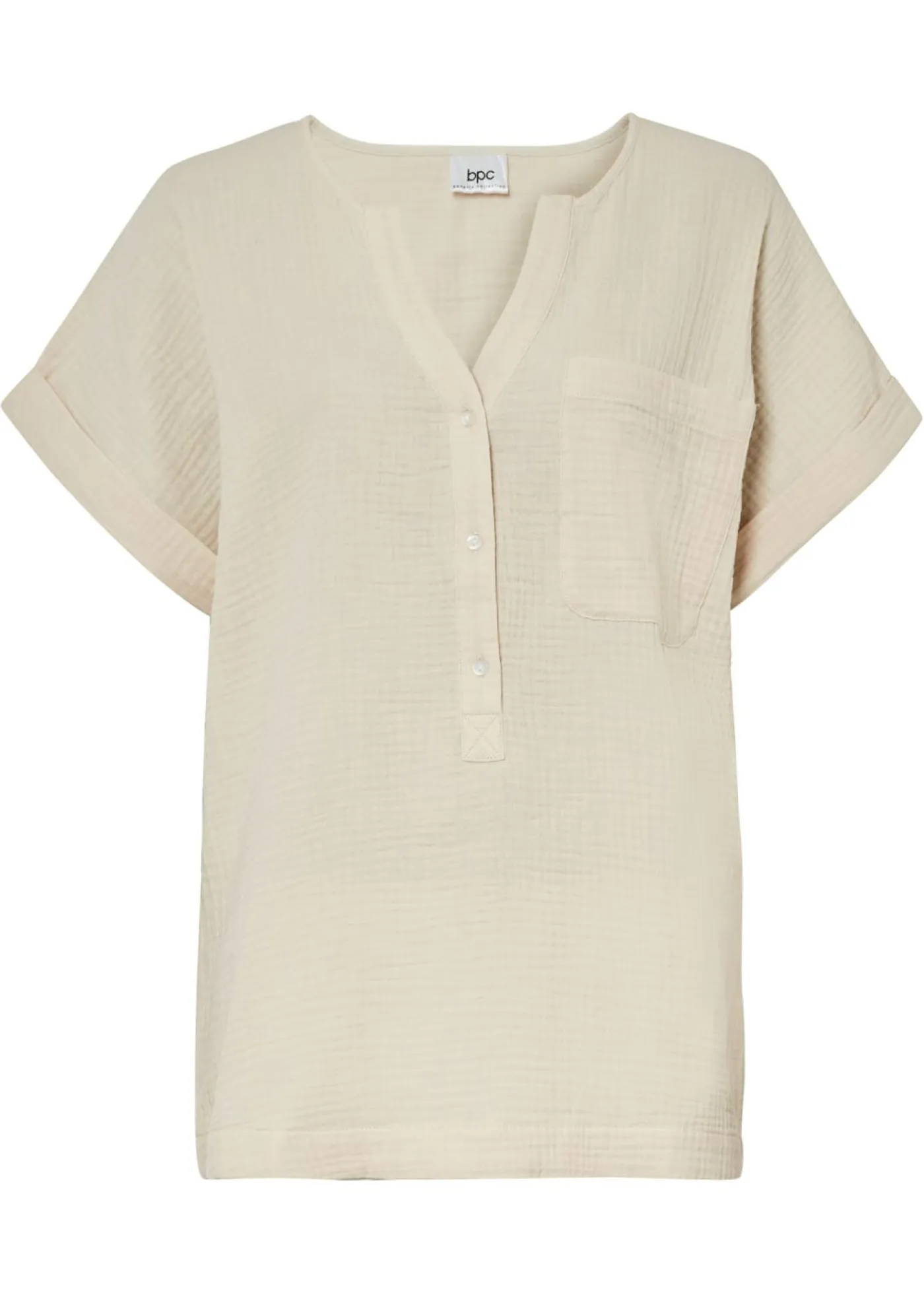 Sale Blusa de manga corta de muselina Mujer Camisas Y Blusas