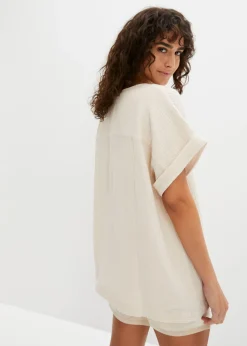Sale Blusa de manga corta de muselina Mujer Camisas Y Blusas