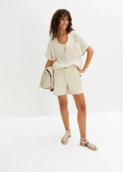 Sale Blusa de manga corta de muselina Mujer Camisas Y Blusas