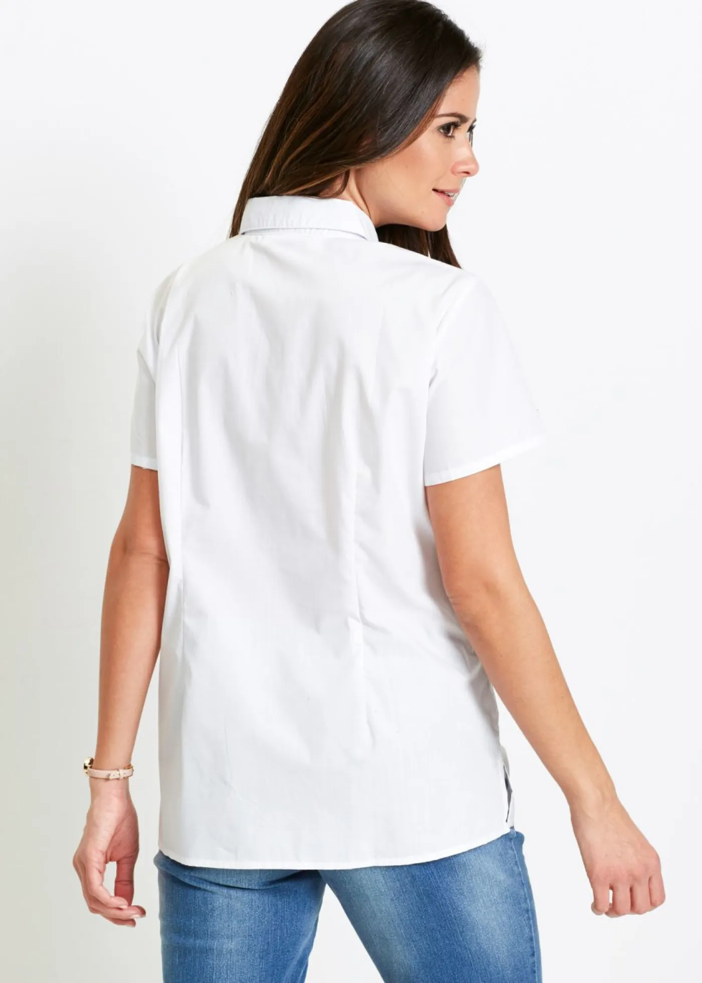 Sale Blusa de manga corta de popelín Mujer Camisas Y Blusas