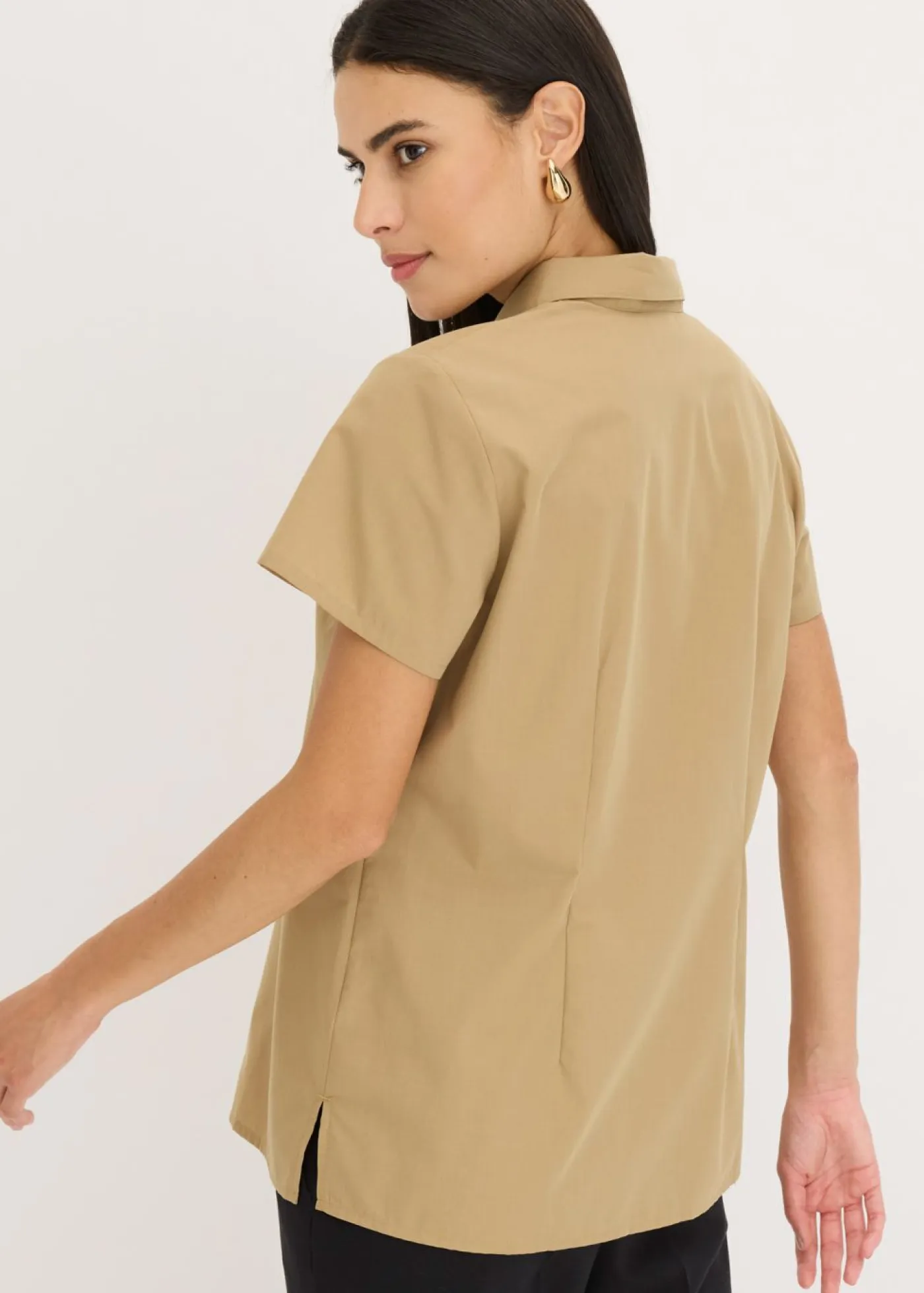 Best Blusa de manga corta de popelín Mujer Camisas Y Blusas