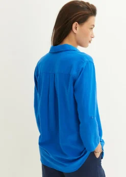 Discount Blusa de mangas 3/4 con lino Mujer Camisas Y Blusas|Novedades
