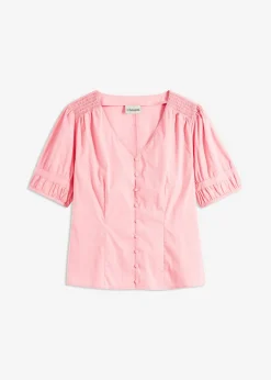 Online Blusa de mezcla de algodón Mujer Camisas Y Blusas