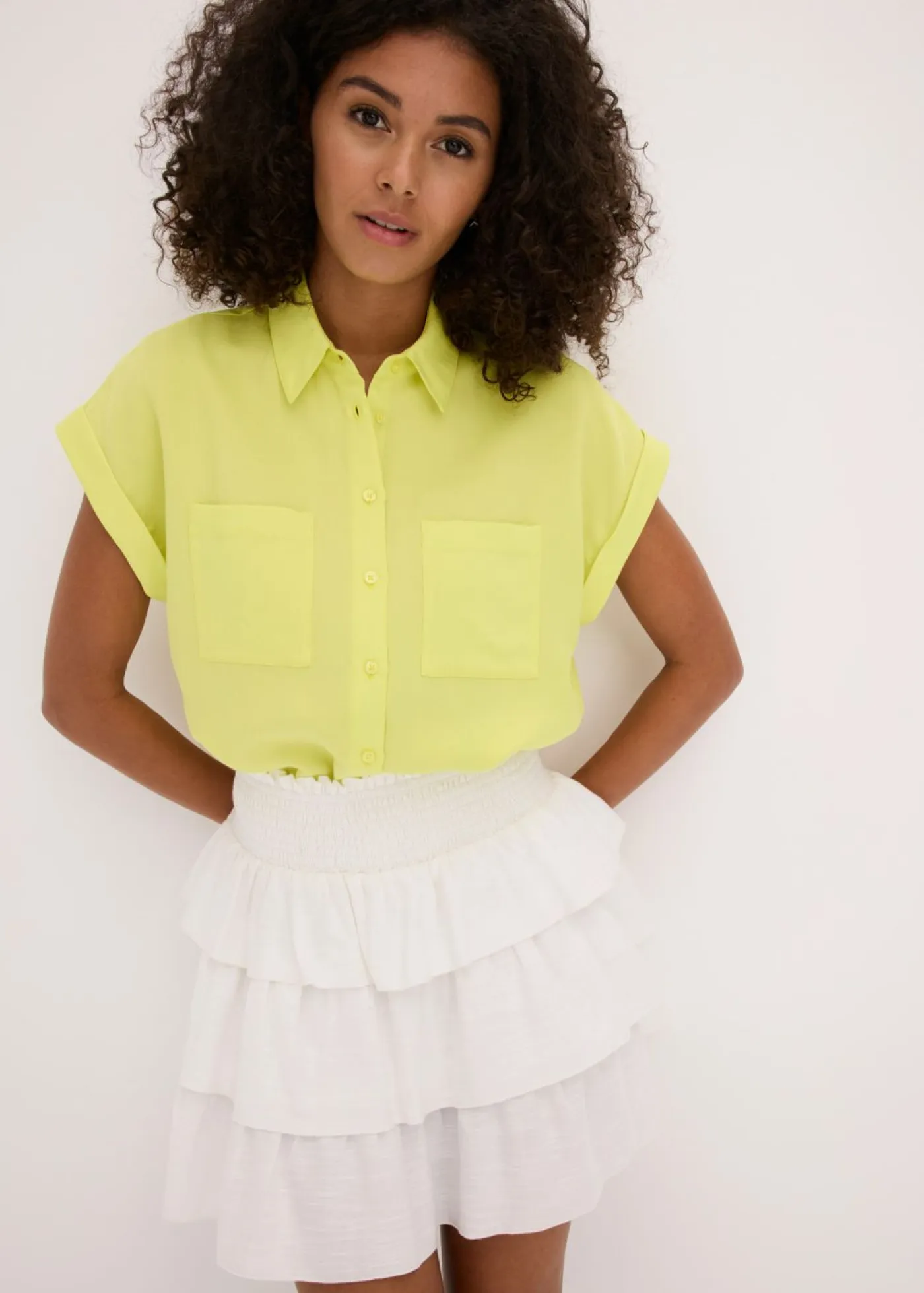 Blusa de mezcla de lyocell fluido Mujer Camisas Y Blusas
