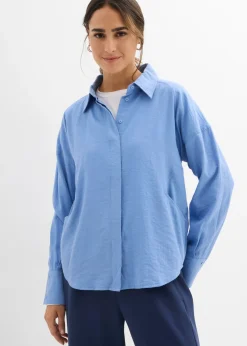 Online Blusa de mezcla de viscosa con bolsillos Mujer Camisas Y Blusas