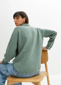 Online Blusa de muselina Mujer Camisas Y Blusas|Novedades
