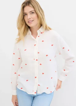 Blusa de muselina con corazones Mujer Camisas Y Blusas