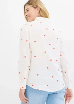 Blusa de muselina con corazones Mujer Camisas Y Blusas