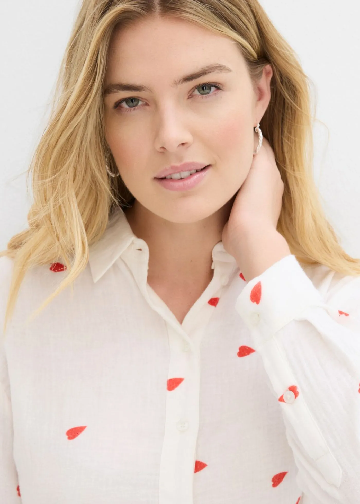 Blusa de muselina con corazones Mujer Camisas Y Blusas