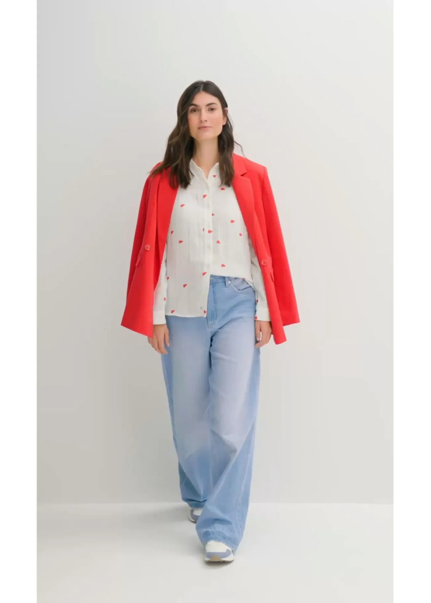Blusa de muselina con corazones Mujer Camisas Y Blusas