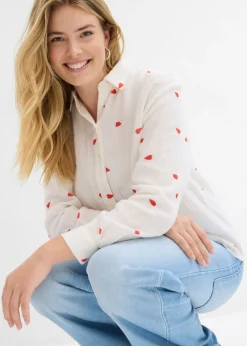 Blusa de muselina con corazones Mujer Camisas Y Blusas