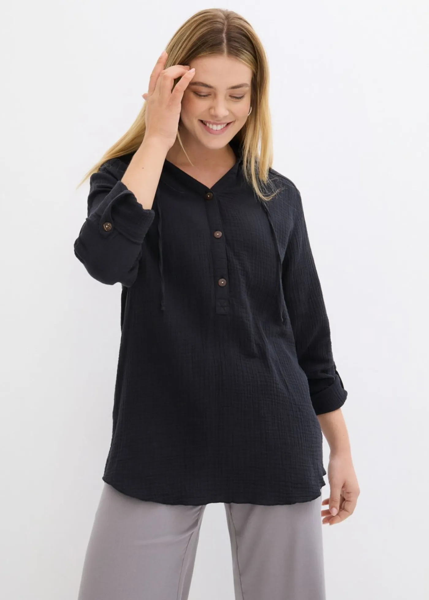 Discount Blusa de muselina vaporosa Mujer Camisas Y Blusas|Novedades