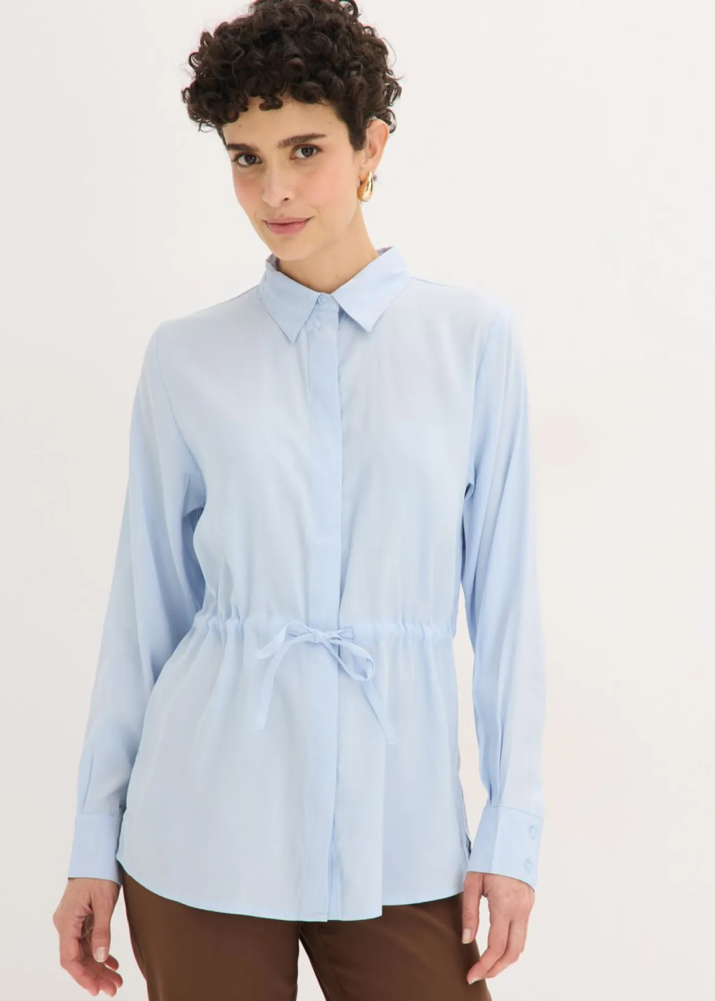 New Blusa de popelín con pliegues Mujer Camisas Y Blusas