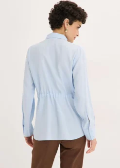 New Blusa de popelín con pliegues Mujer Camisas Y Blusas