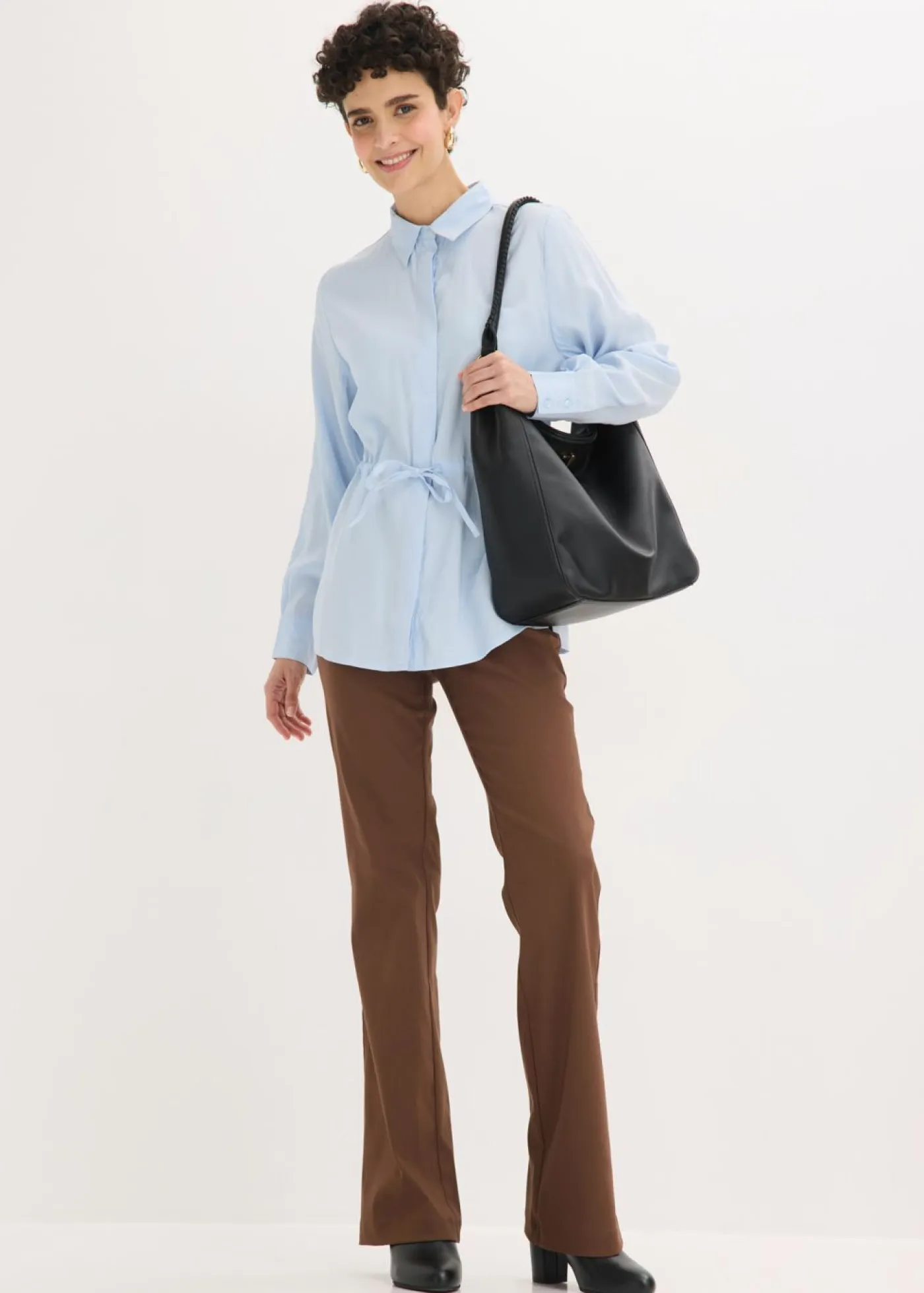 New Blusa de popelín con pliegues Mujer Camisas Y Blusas