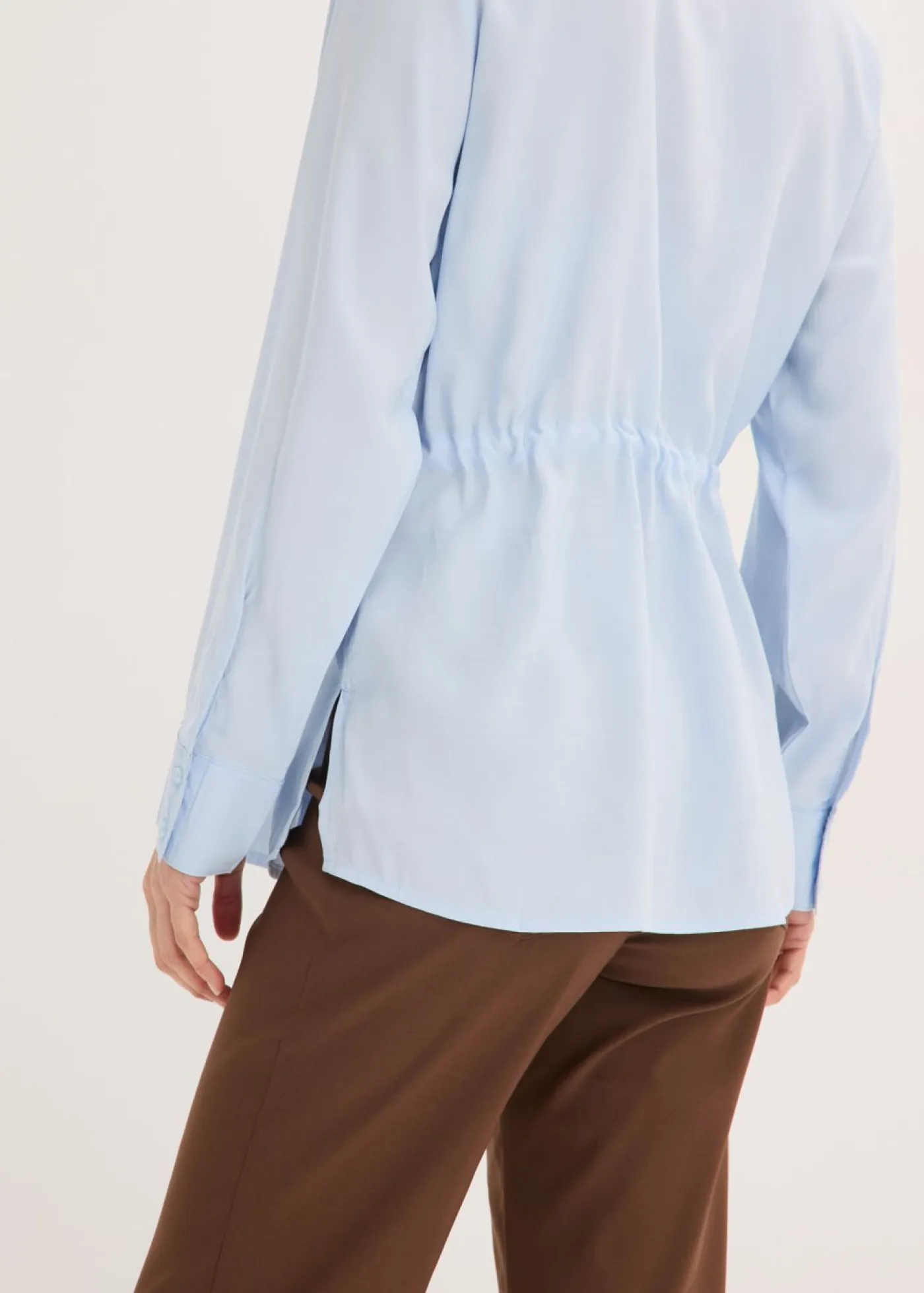 New Blusa de popelín con pliegues Mujer Camisas Y Blusas