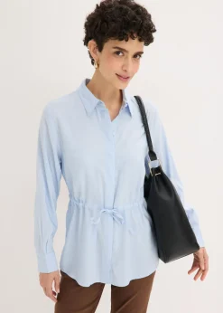 New Blusa de popelín con pliegues Mujer Camisas Y Blusas