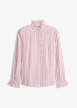 Sale Blusa de popelín con volantes en el cuello Mujer Camisas Y Blusas