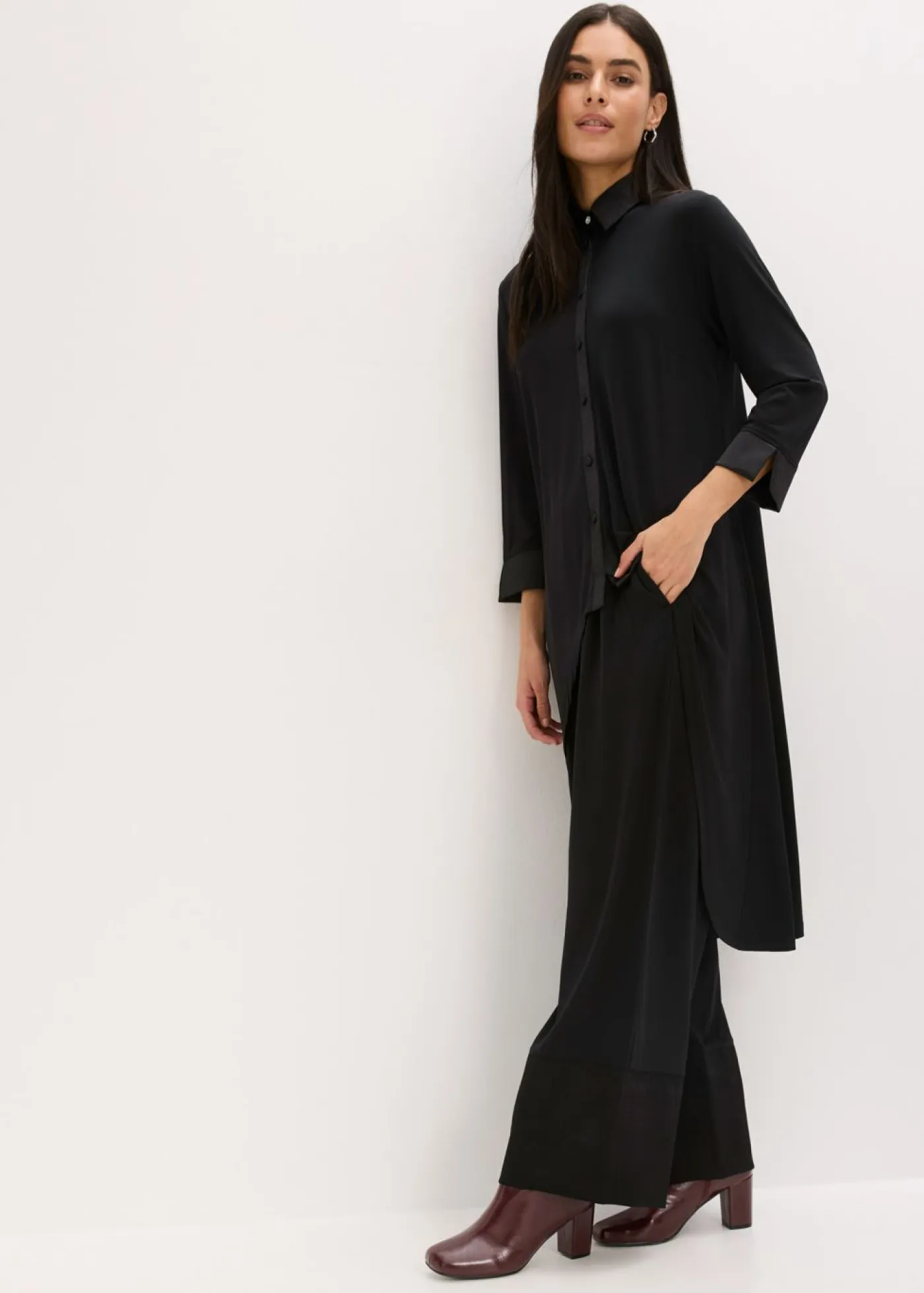 Outlet Blusa de punto con ribetes de satén Mujer Camisas Y Blusas