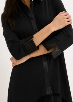 Outlet Blusa de punto con ribetes de satén Mujer Camisas Y Blusas