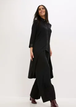 Outlet Blusa de punto con ribetes de satén Mujer Camisas Y Blusas