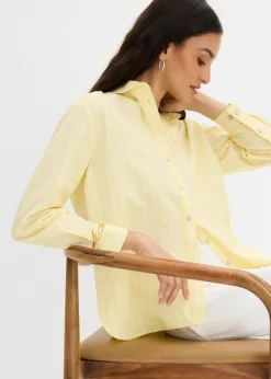 New Blusa de rayas de algodón orgánico puro Mujer Esenciales|Camisas Y Blusas
