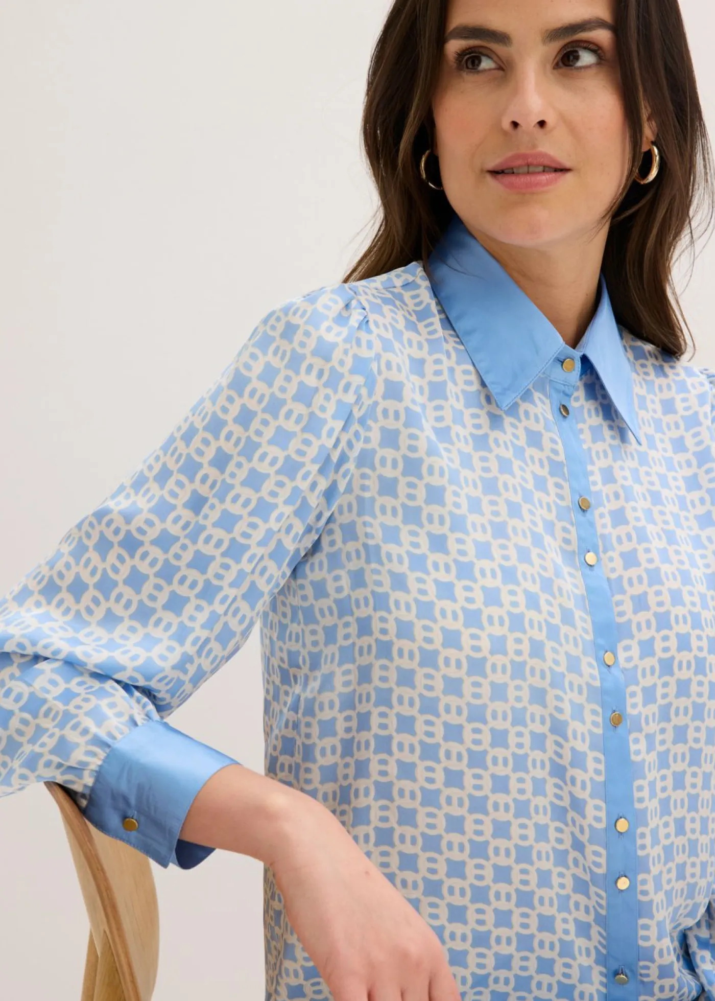 Sale Blusa de satén Mujer Camisas Y Blusas|Novedades