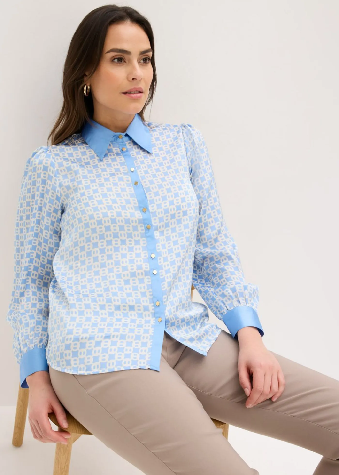 Sale Blusa de satén Mujer Camisas Y Blusas|Novedades
