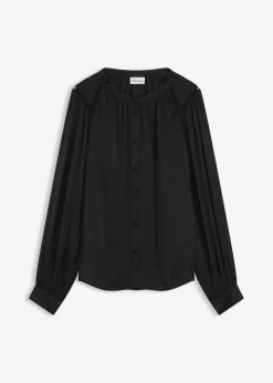 Sale Blusa de satén con cintas de encaje Mujer Camisas Y Blusas