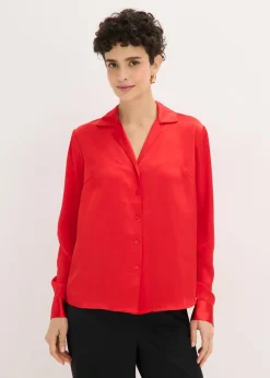 Clearance Blusa de satén fino Mujer Camisas Y Blusas